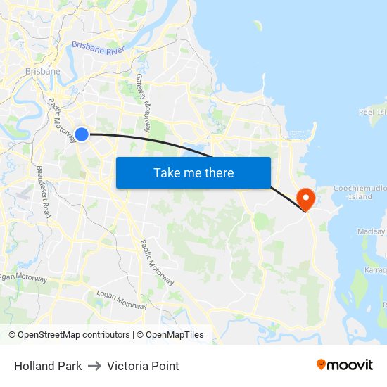 Holland Park to Victoria Point map