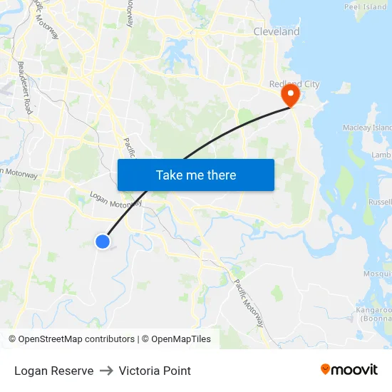 Logan Reserve to Victoria Point map
