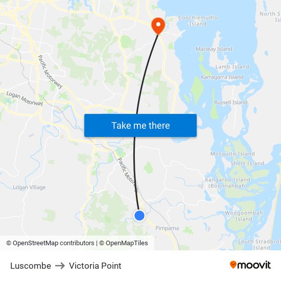 Luscombe to Victoria Point map