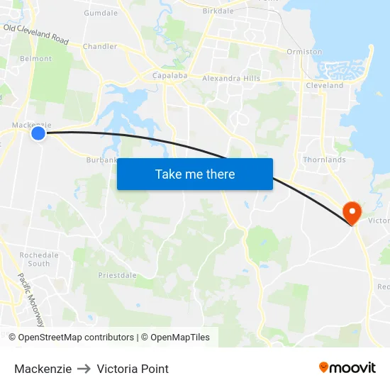 Mackenzie to Victoria Point map