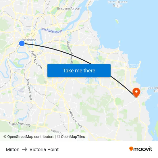 Milton to Victoria Point map