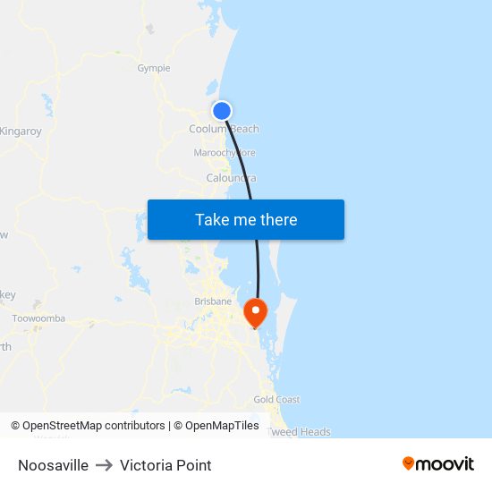 Noosaville to Victoria Point map