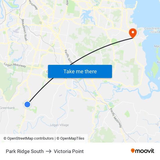 Park Ridge South to Victoria Point map