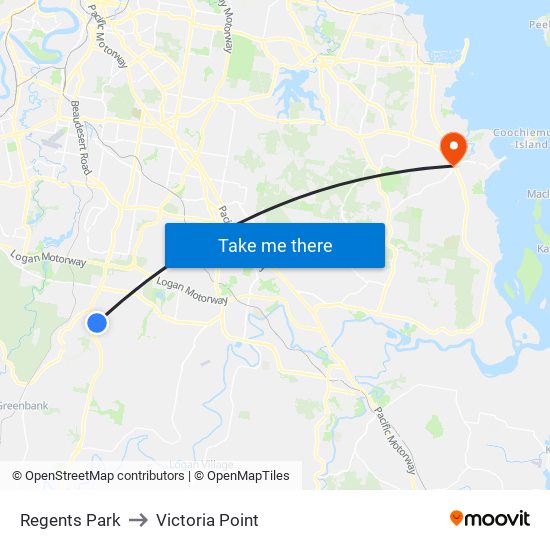 Regents Park to Victoria Point map