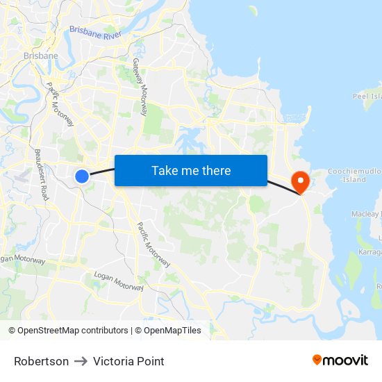 Robertson to Victoria Point map