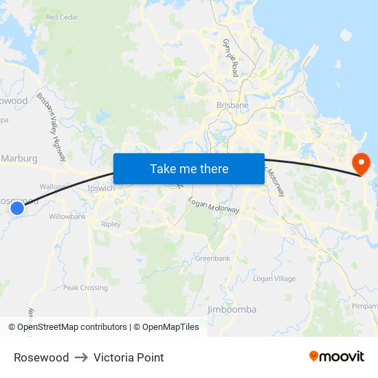 Rosewood to Victoria Point map