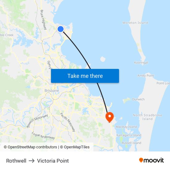 Rothwell to Victoria Point map