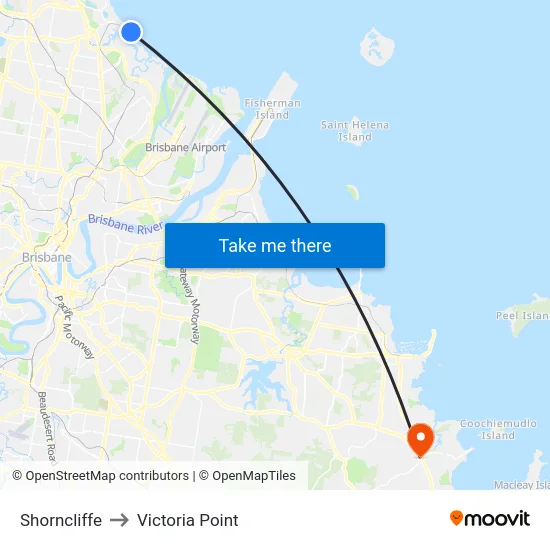 Shorncliffe to Victoria Point map