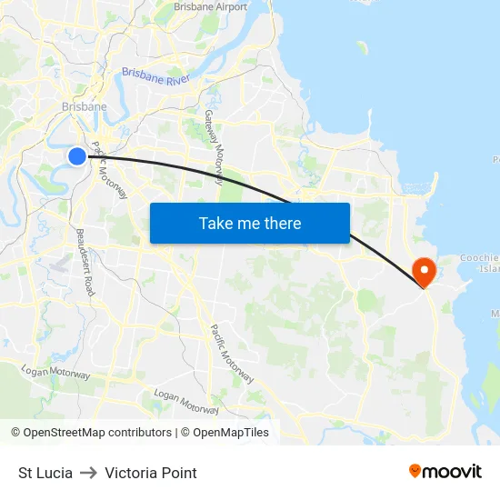 St Lucia to Victoria Point map