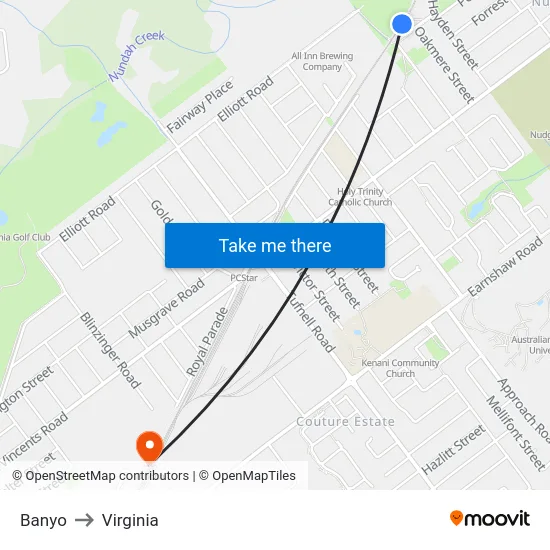 Banyo to Virginia map