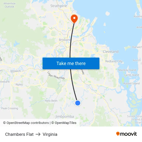 Chambers Flat to Virginia map
