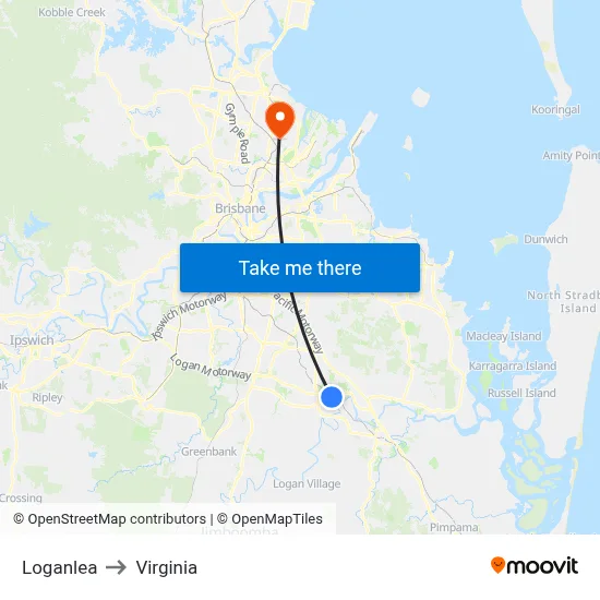 Loganlea to Virginia map