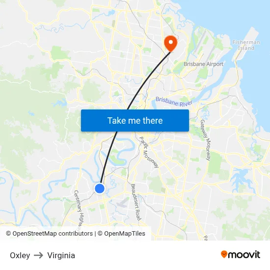 Oxley to Virginia map