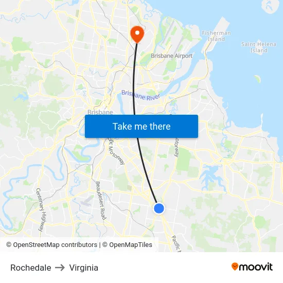 Rochedale to Virginia map