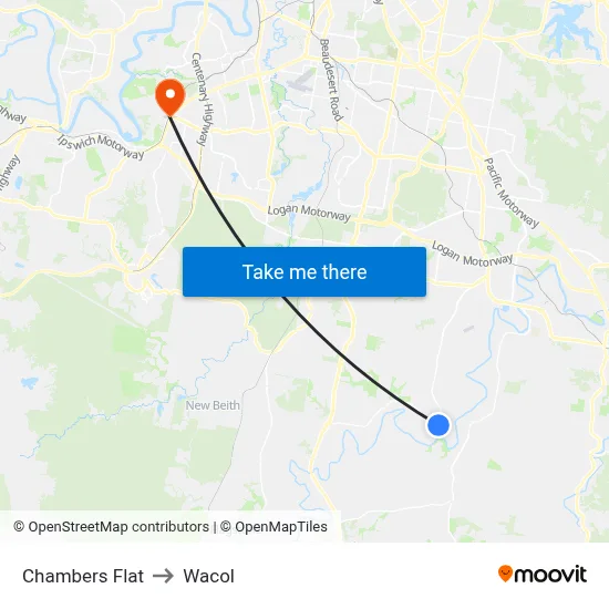 Chambers Flat to Wacol map