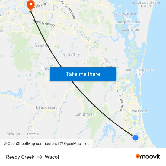 Reedy Creek to Wacol map