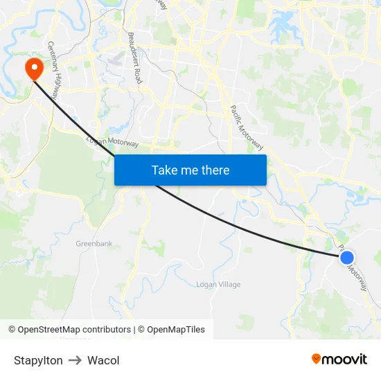 Stapylton to Wacol map