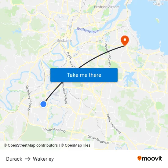 Durack to Wakerley map
