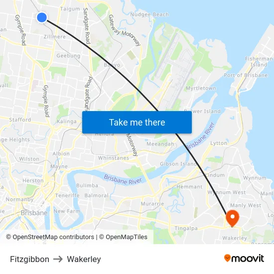 Fitzgibbon to Wakerley map