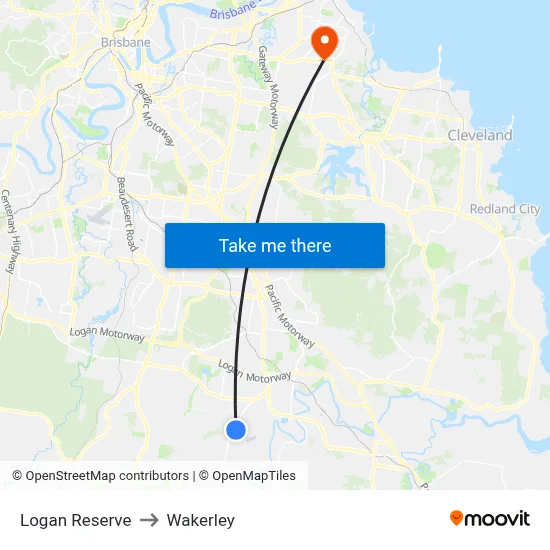 Logan Reserve to Wakerley map