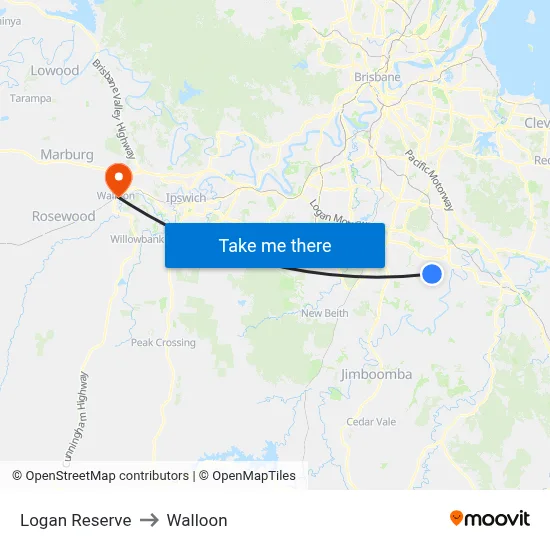 Logan Reserve to Walloon map