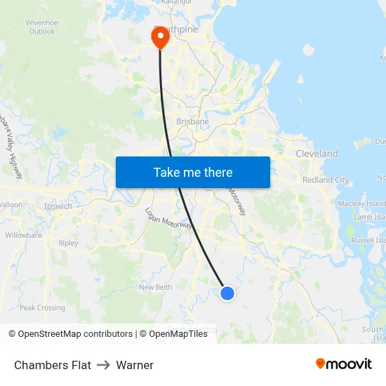 Chambers Flat to Warner map