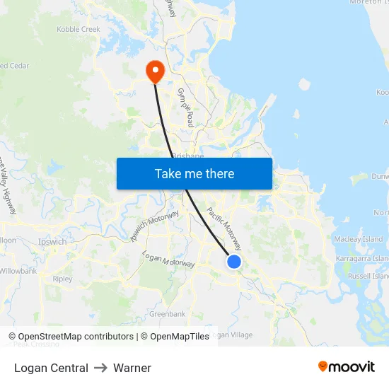 Logan Central to Warner map
