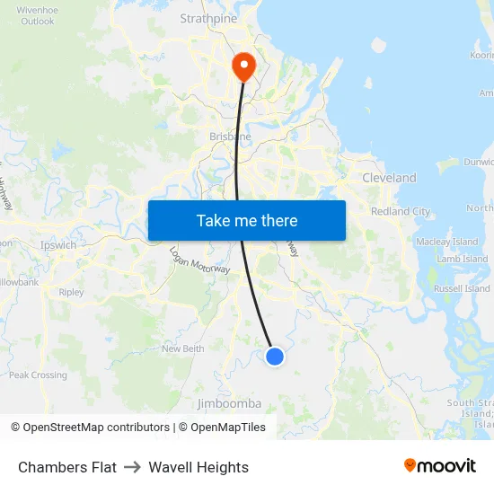 Chambers Flat to Wavell Heights map