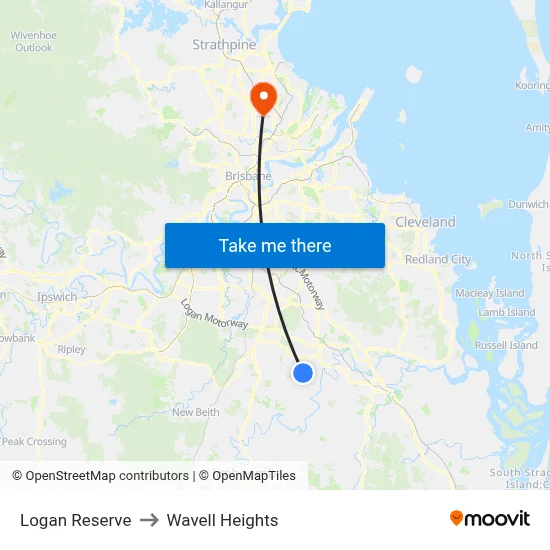 Logan Reserve to Wavell Heights map
