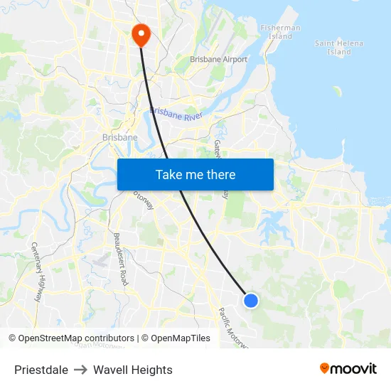 Priestdale to Wavell Heights map