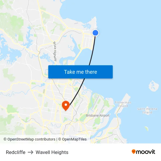 Redcliffe to Wavell Heights map