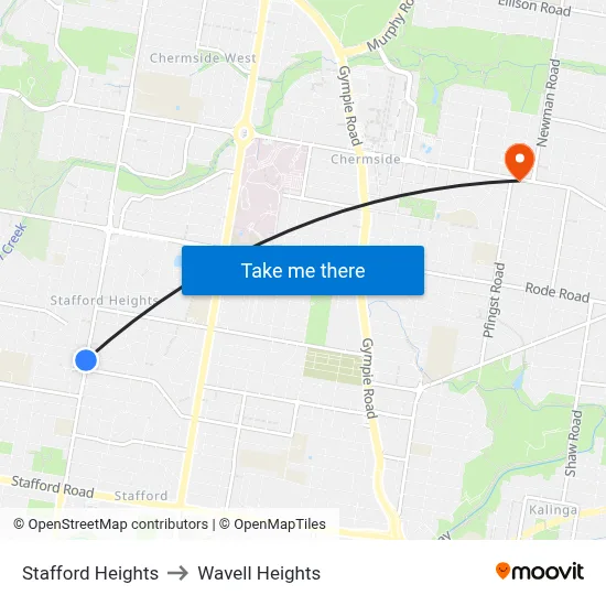 Stafford Heights to Wavell Heights map
