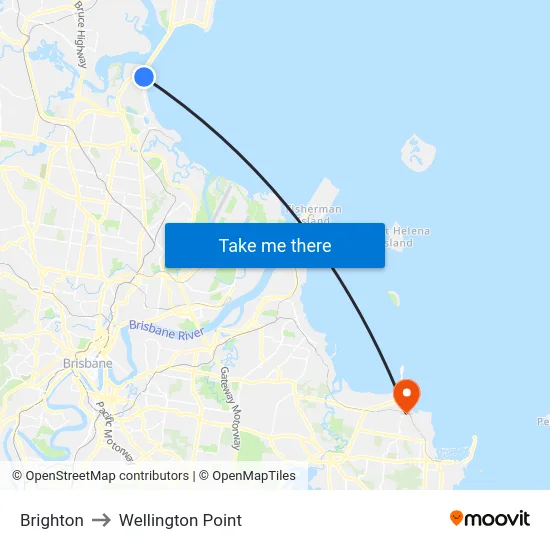 Brighton to Wellington Point map