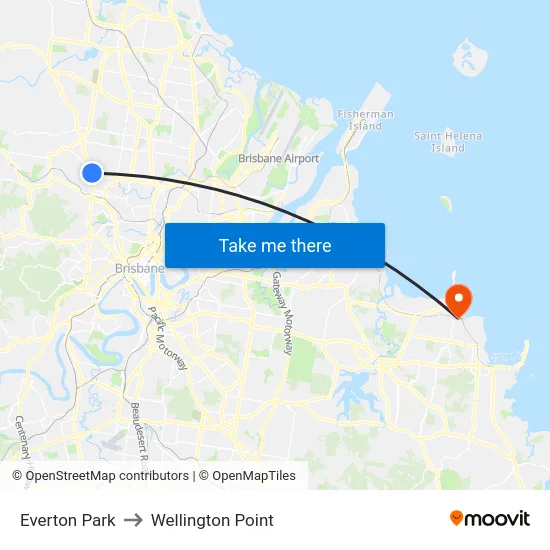 Everton Park to Wellington Point map