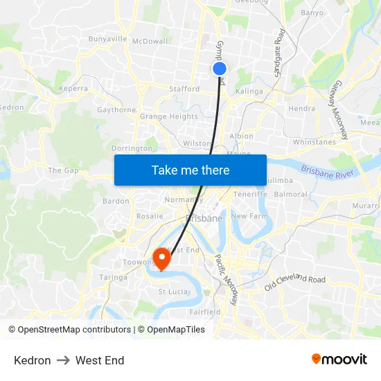 Kedron to West End map