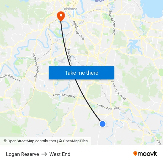 Logan Reserve to West End map