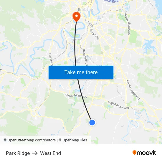 Park Ridge to West End map