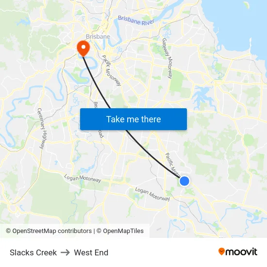 Slacks Creek to West End map