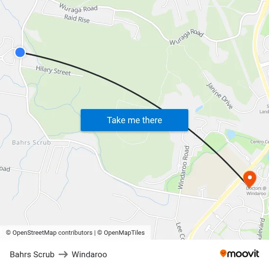 Bahrs Scrub to Windaroo map