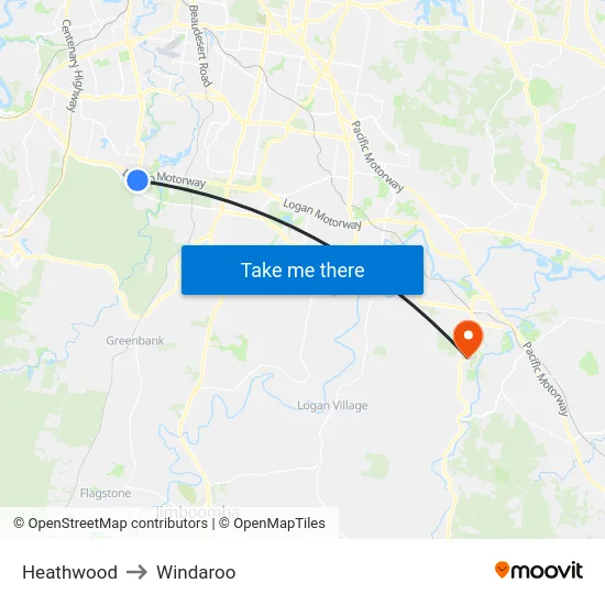 Heathwood to Windaroo map