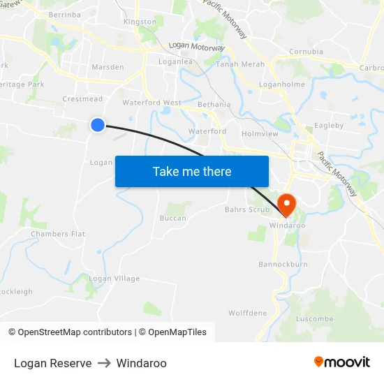Logan Reserve to Windaroo map