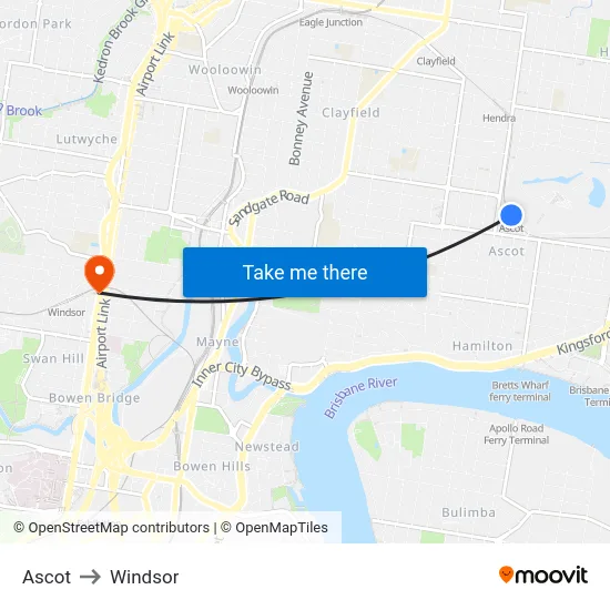 Ascot to Windsor map