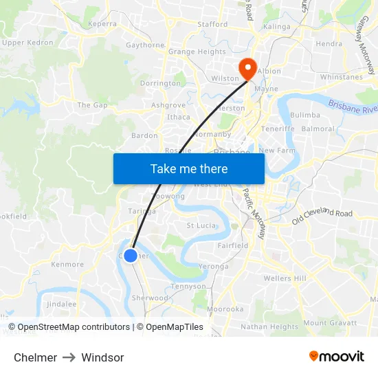 Chelmer to Windsor map