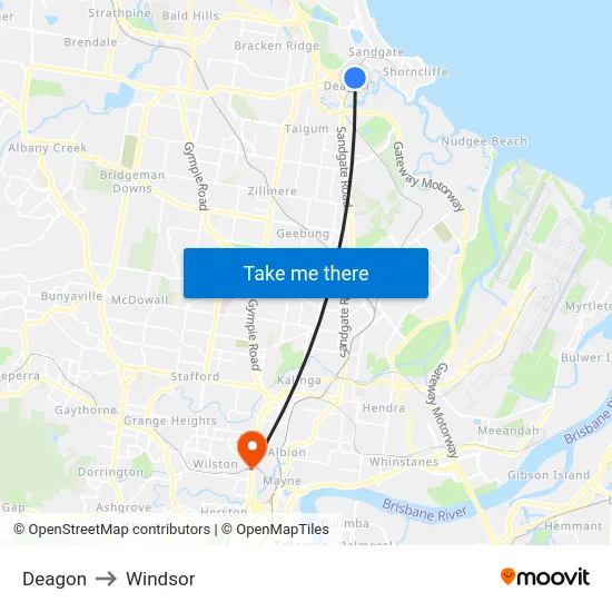Deagon to Windsor map