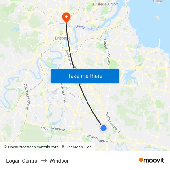 Logan Central to Windsor map