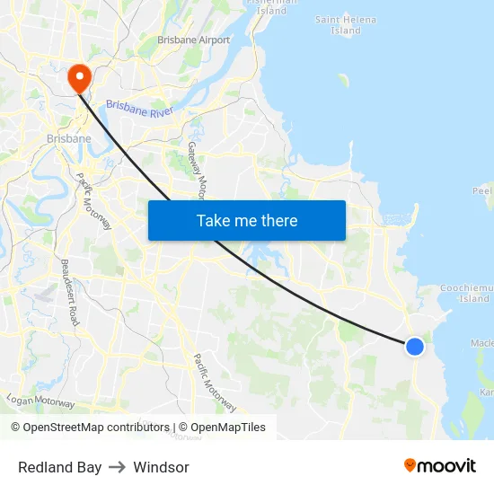 Redland Bay to Windsor map