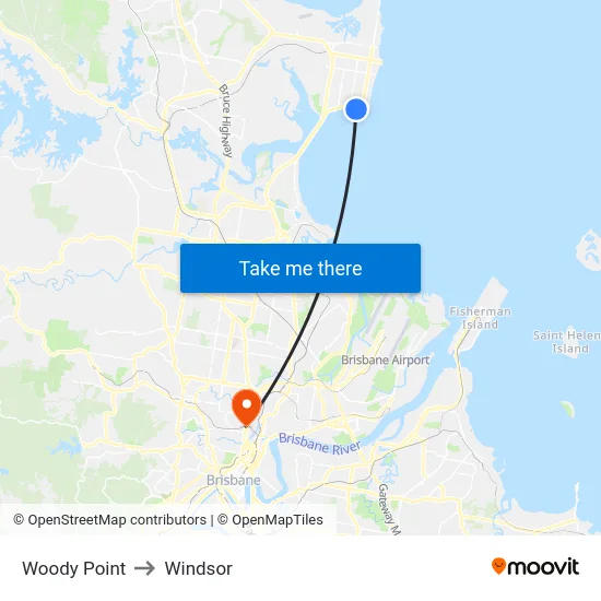 Woody Point to Windsor map