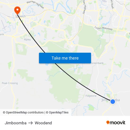 Jimboomba to Woodend map