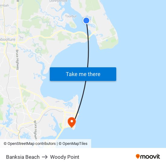 Banksia Beach to Woody Point map