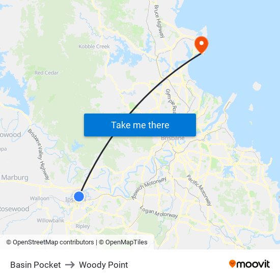 Basin Pocket to Woody Point map
